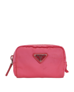 Prada Cosmetic Pouch, Nylon, Pink, 42, 2*